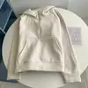 Sudadera con Capucha y Media Cremallera Estilo Retro Americano con Forro Polar, Sensación de Alta Gama, Algodón Puro, Elegante y Versátil, Chaqueta de Moda para Personas Menudas