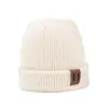 Gorro de Lana Tejido para Adultos y Niños Otoño e Invierno Cuero Estándar Color Sólido Cálido Gorro Tejido para Bebé Versátil Padre-Hijo