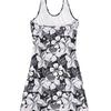 Vestido de praia Amazon Cross-Border com estampa europeia e americana, gola redonda, sem mangas, justo, com decote halter e costas abertas.