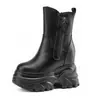 Botines Retro de Moda para Mujer que Aumentan la Altura 14cm, Versátiles y Adelgazantes, Botines Individuales de Plataforma con Suela Gruesa, Botines Martin para Bajitas