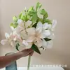 6 flores artificiais de chama azul para decoração de casamento, arranjo de chão, layout de cena de parede de fundo de hotel
