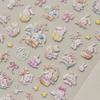 Pegatinas para uñas Tomoni finas y resistentes, populares pegatinas vintage para uñas, venta al por mayor, estilo japonés, conejo Lily 3741
