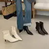 Botines Elegantes y Sexys de Estilo Retro para Mujer, con Punta Fina, Cierre Trasero, Forro de Felpa, Diseño Delgado, Tacón Fino, Versátiles para el Trabajo