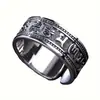 Anillo de Mantra de Seis Palabras Retro de Tendencia Nacional, Anillo Abierto Ajustable Unisex con Estilo Étnico, Anillos de Pareja para Hombres