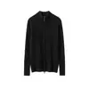 Outono e Inverno 2025 Novo Estilo Elegante Roupa Exterior Gola Alta Suéter de Caxemira Feminino Cardigan Tricotado com Zíper Duplo Jaqueta Suéter Versátil