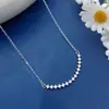 Colar Cruzado de Prata Esterlina S925 com Rosto Sorridente, Design Simples e Personalizado, Estilo Moderno, Alto Padrão, Luxo Leve, Presente Feminino