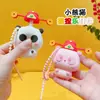 Panda de Dibujos Animados Creativo Sombrero de la Fortuna Juguete Blandito Llavero Llavero para Bolso de Pareja Llavero de Coche Regalo Venta al por Mayor
