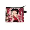 Bolsa de monedas de dibujos animados Miss Betty Estampado LOVE Cierre de cremallera Almacenamiento Bolsa pequeña Portátil para niñas Llavero para monedas Venta al por mayor