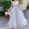 Vestido Suspensório de Férias na Costa Francesa para Mulheres, Vestido de Praia de Verão, Estilo Suave, Primeiro Amor, Super Fada, Vela Longa, Vela Excelente