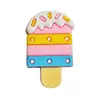 Nueva Flor de Zapato de Helado Flor de Zapato de Postre DIY Accesorios de Hebilla de Zapato con Agujeros Accesorios de Flor de Zapato Extraíbles de Goma Suave PVC