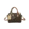 Bolsa Boston Vintage de Luxo Leve para o Dia a Dia, Bolsa Almofada Estampada Retrô para Mulheres, Bolsa de Ombro Único Transversal