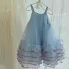 Vestido de Malla para Niñas 2026 Nuevo Estilo de Verano Vestido de Princesa de Pastel con Tirantes Bebé Lindo Dulce Vestido de Tul Esponjoso