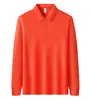Camisa polo de manga larga de color liso con cuello, alta elasticidad, cuello clásico a rayas, color liso para hombre, se puede imprimir o bordar