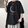 Nueva camiseta de manga corta holgada de verano para hombre, camiseta de moda casual de moda de media manga, camiseta básica de tres cuartos