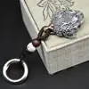 Llavero Colgante para Coche de Sapo Dorado de Tres Patas de Plata de Ley para Hombres y Mujeres Colgante Metálico Creativo de Gama Alta para Parejas Regalo Colgante