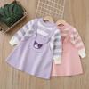 Vestido Suéter para Niña 2024 Otoño e Invierno Nuevo Dulce Vestido de Punto con Lazo Vestido para Bebé