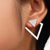 Aretes Europeos y Americanos Transfronterizos de Acero Inoxidable, Nuevos Aretes Geométricos para Mujer de Oro de 18K, Aretes de Alta Gama, Joyería Sencilla
