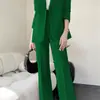 Traje Elegante Popular Juvenil Traje Coreano de Color Caramelo Chaqueta Cardigan Chaqueta con Sentido del Diseño Traje Pantalón