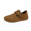 Hebilla de cinturón otoño 2026 zapatos sin cordones estilo nuevo cobertura total moda mulas de suela blanda para mujer con aumento interno de altura