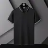 Camisa Polo Colorida Masculina Transfronteiriça Verão Costura Gola Manga Curta Camiseta Top Casual de Negócios para Pai