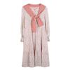 Outono Novo roupa feminina plus size menina gordinha pequena fresca primeiro amor xale vestido floral 150188