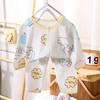 Novo Conjunto de Bebê Primavera e Verão 2026, Tipo Algodão Fino, Pijama de Desenho Animado para Meninos e Meninas, 0-2 Anos, Conjunto 100% Algodão