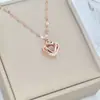 Colar Inteligente de Aço Titânio Feminino Coração Batendo Cheio de Diamante Frasco de Perfume Luxo Leve Design Simples de Nicho Coroa Corrente de Clavícula