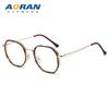 Montura de gafas para miopía de estilo coreano para mujer, resistente a la luz azul, montura grande, montura lisa, potencia ajustable, lente plana poligonal ultraligera