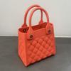 Bolso Tote Nicho Estilo Coreano 2024 Principios de Otoño Nuevo Bolso de Mujer Dopamina Personalizado Bolso Pequeño Bolso de Mano Rómbico Calado