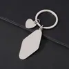 Acero Inoxidable Transfronterizo Rombo Redondo Pequeño Láser UV Color Impresión Material en Blanco Regalo de Vacaciones Llavero de Metal Grabado