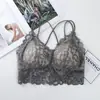 Nuevo Estilo Ropa Interior de Encaje para Mujer Espalda Hermosa Cruzada Pecho Interior Engrosado Almohadilla Sexy Base Anti-caminata Tubo Espalda Hermosa Mujer