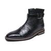 Botas curtas de cano alto tamanho grande transfronteiriças bico fino masculinas outono e inverno moda casual bico fino britânica 46 botas curtas um Sapatos