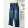 Niu Daxia 2026 Otoño Nuevo Tallas Grandes Pantalones de Mezclilla Simples Adelgazantes de Guadaña para Chicas Tallas Grandes 0674