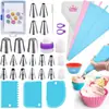 Bico de confeitar russo de 55 peças, kit de confeitaria, saco de confeitar de TPU para creme, fita, pincel de decoração, tesoura de decoração para unhas