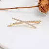 Pasador de Pelo en Forma de Cruz Estilo Coreano con Pedrería Completa, Pinza para el Cabello de Moda para Mujer, Accesorio para el Cabello Simple y Elegante para Raíz y Flequillo