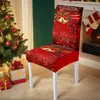 Funda Navideña para Silla de Fabricante Transfronterizo, Funda a Prueba de Polvo para Silla de Comedor del Hogar, Decoración Festiva con Estampado Europeo y Americano, Funda Navideña para Silla