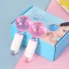 En Stock Amazon Bola de Hielo Bola de Cristal Hielo Masaje Facial Bola de Cristal Bola de Onda de Hielo Parche Antiarrugas de Silicona