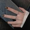 Anillo de apertura geométrica con diamantes brillantes para mujer, estilo japonés y coreano, sencillo, moderno, personalizado, fino, para dedo pequeño, estilo frío de celebridades de Internet.