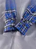 Sudadera con Capucha Estilo Americano Falsa de Dos Piezas para Hombres y Mujeres, Chaqueta de Cuadros Resistente de Corte Limpio para Otoño, Chaqueta Casual Holgada