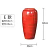 Nuevo Jarrón Cerámico Rojo de Pie Estilo Chinoiserie Ornaments Maceta de Barro para Ramas Secas Maceta Decoración Suave para Hotel Restaurante Casa