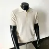 Estilo Old Money Camisa Polo Ligera de Punto Camiseta de Manga Corta para Hombre Verano Cuello Solapa Texturizado Holgada Informal Top