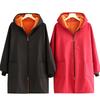 Delantal de Invierno Antifouling Cálido de Manga Larga para Adulto Espesado de Terciopelo Largo Peto Ropa de Trabajo con Estampado para Exterior Chaqueta para Hombre