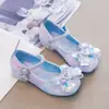 Sapatos de Princesa para Meninas, Sapatos de Couro da Moda, Novos Sapatos de Performance Infantis Primavera 2026, Elegantes Sapatos de Cristal para Meninas com Laço