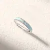 Anel de Casal Original Aurora Eterna em Prata de Lei S999 Anel Luminoso de Textura Irregular Minimalista Anel de Esmalte