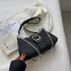 2026 Nuevo Bolso de un Solo Hombro Bolso de Mezclilla para la Axila para Mujer, Diseño de Nicho de Moda, Bolso Cruzado de Lona con Cadena Moderno y Versátil