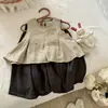 Conjunto de Vestido Colete de Verão para Meninas 2026 Novo Estilo Coreano Vestido Colete com Calça Wide Leg Conjunto Elegante de Duas Peças Tendência