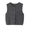 Ins estilo europeo y americano transfronterizo 2026 nueva moda elegante Amazon venta al por mayor de ropa para mujer chaleco cárdigan de cuello redondo para el día a día