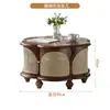 Mesa de Centro de Rattan Estilo Japonês Retrô Pequeno Apartamento Doméstico Antiga Mesa de Chá Pequena Madeira de Freixo Mesa Redonda de Luxo Leve para Sala de Estar