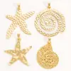 Conjunto de Collar y Pendientes de Aleación Chapada en Oro con Perla Artificial de Estrella de Mar y Concha, Transfronterizo Europeo y Americano, Nuevo 2024