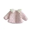 Chaqueta Acolchada de Algodón con Lazo para Niñas, Bolsillos Pequeños Izquierdo y Derecho, Abrigo Acolchado Grueso Estilo Coreano de Invierno para Bebés, Ropa Acolchada de Algodón para Niños, Moderna